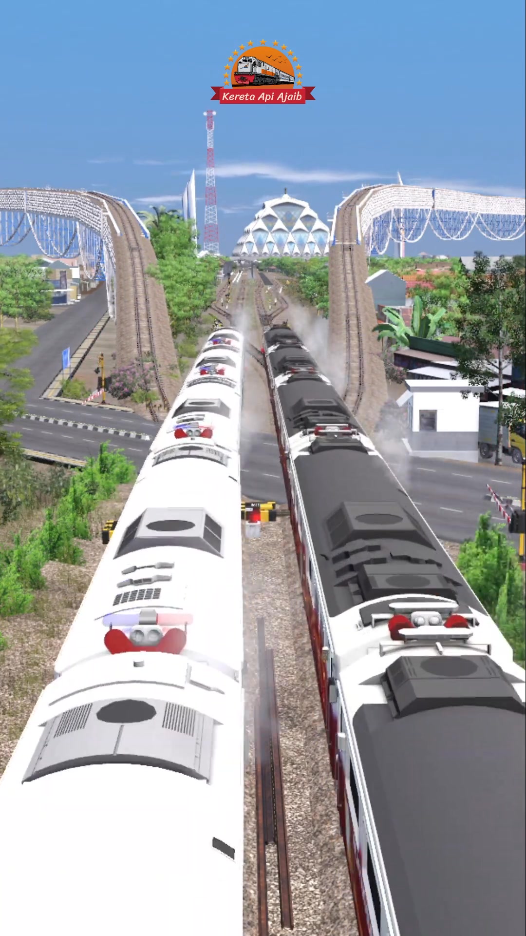 kereta api turun dari jalur langit | Puji Krc | Facebook