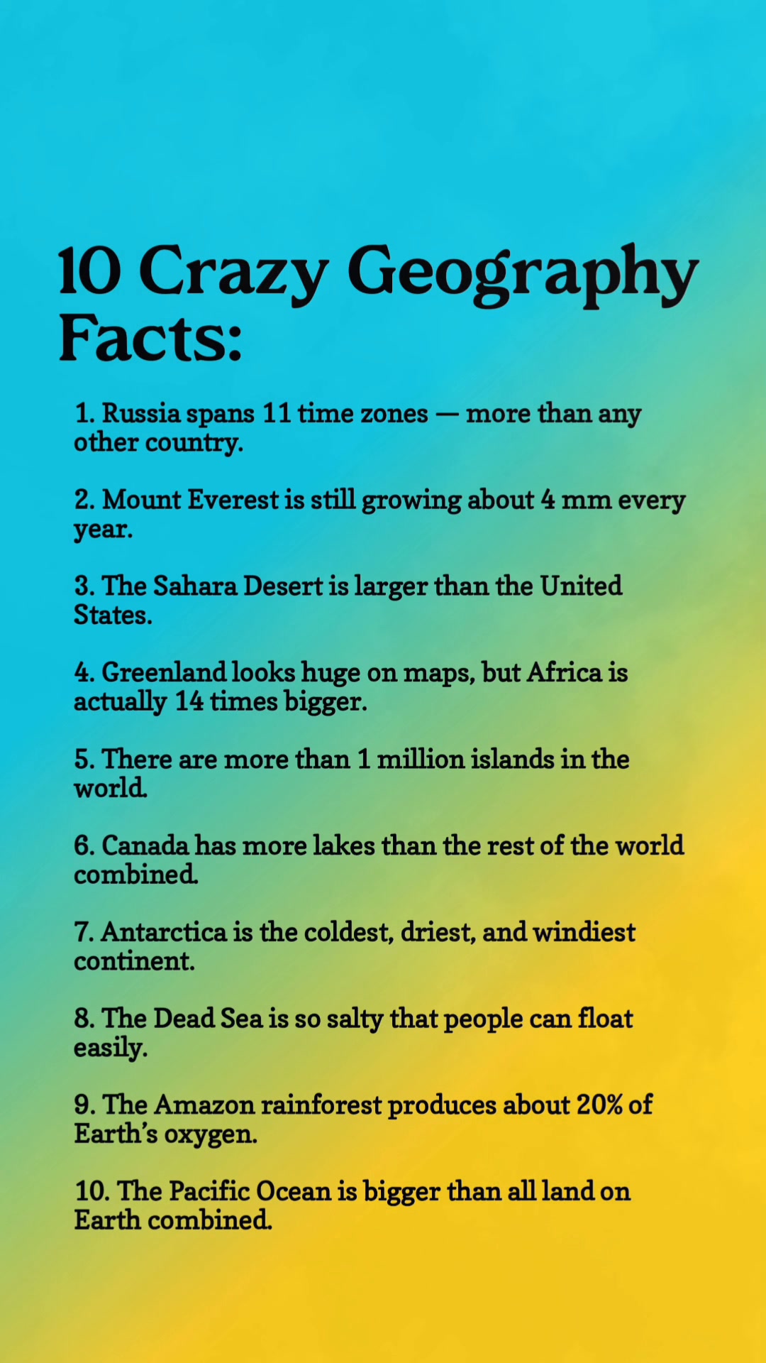 10 Crazy Geography Facts That Will Blow Your Mind #GeographyFacts # ...