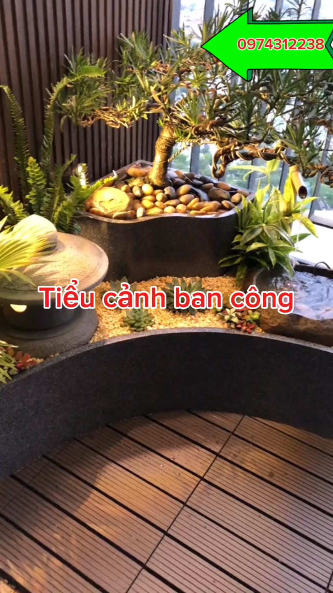 ️Tiểu cảnh này mang đậm phong cách Nhật Bản với cây Tùng bonsai cổ kính ...