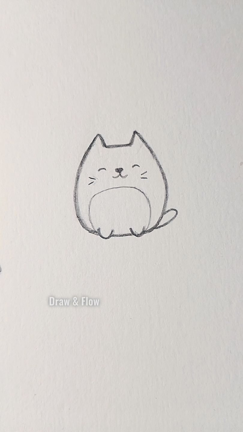 Easiest cute cat drawing 😺 😻 #art #artist #artidea #artistonfacebook # ...