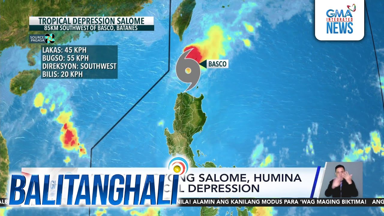 Humina na bilang tropical depression ang bagyong #SalomePH. | GMA News ...