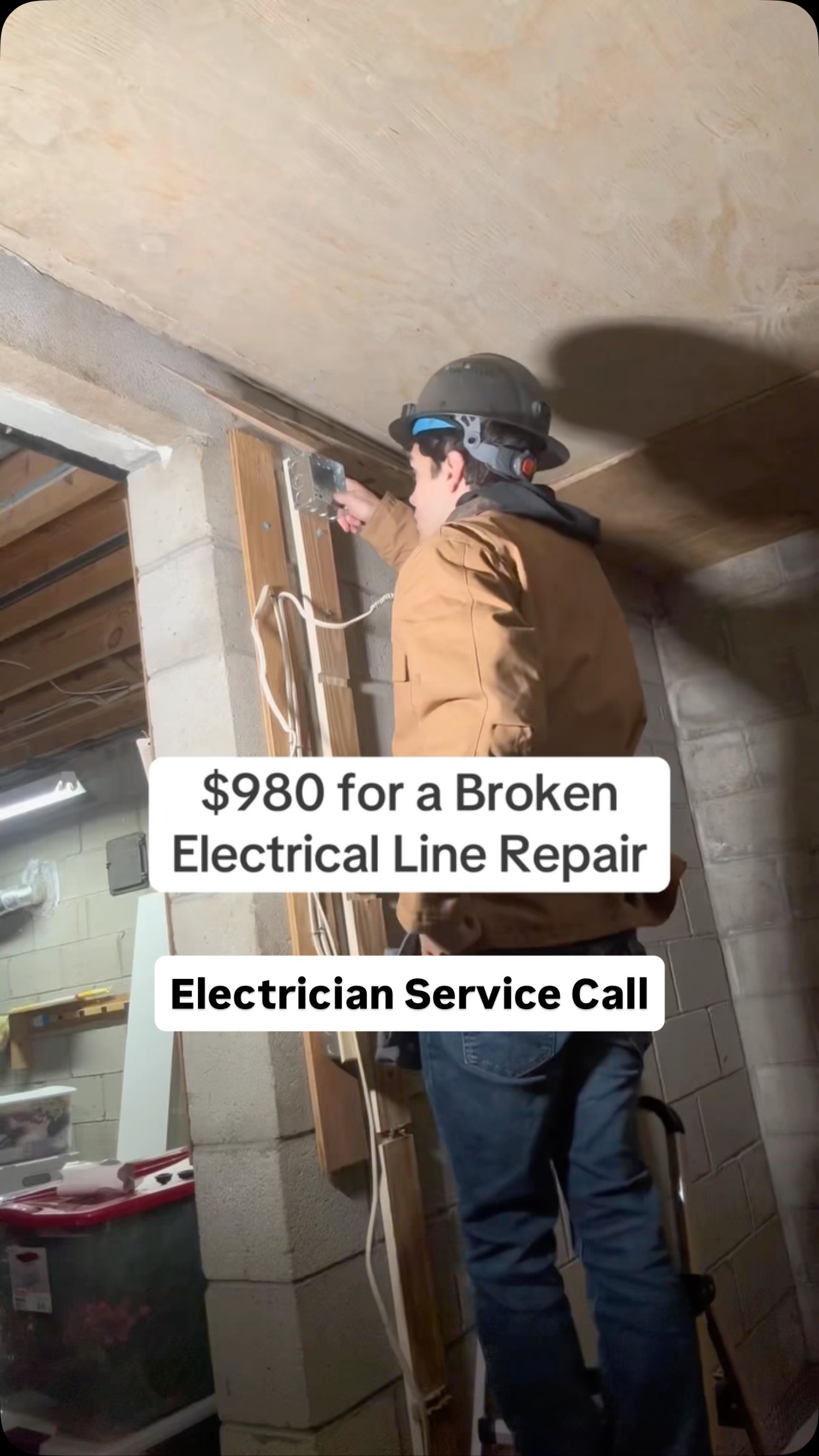 Electrician Service Call, $980 to Repair a Broken Electrical Line, with ...