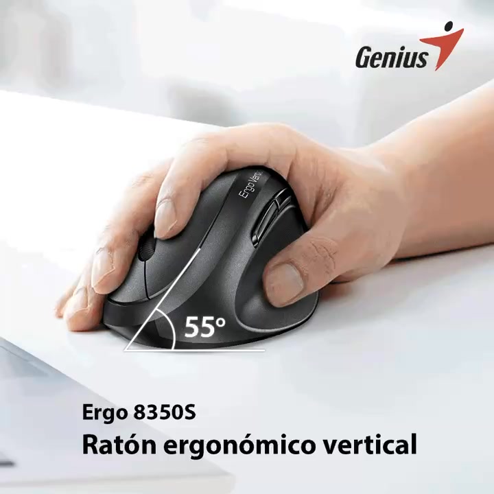 Genius Ergo 8350S Ratón ergonómico vertical inalámbrico y silencioso # ...