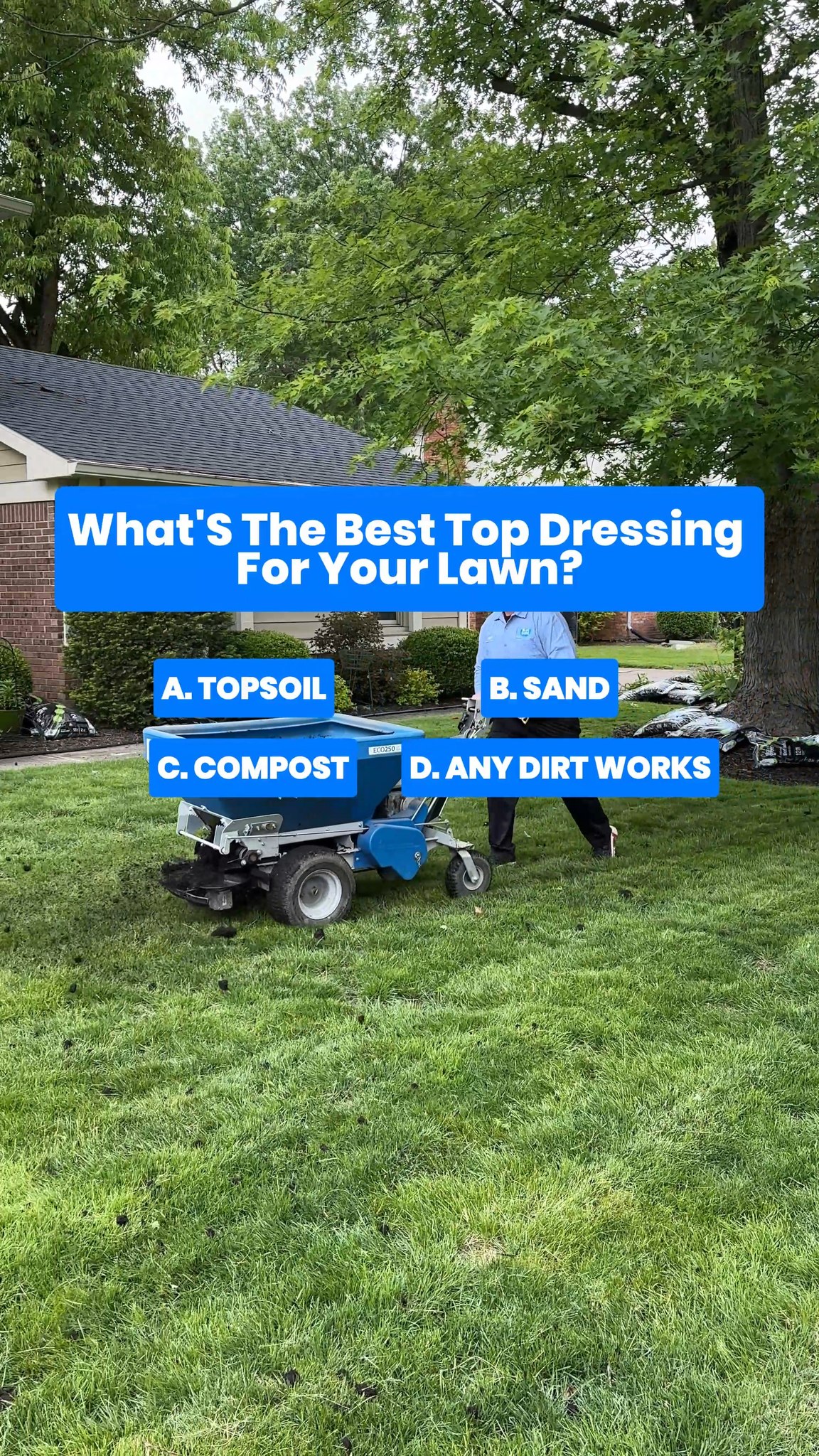 blue top dressing What is the best material for your lawn? , One of these top dressing materials is actually a golf course trick that can ruin a home lawn. Topsoil, sand, compost, or any dirt, which one Chest Size:42 our newest button down plain_abaya Beverly Black Romper Shirt
