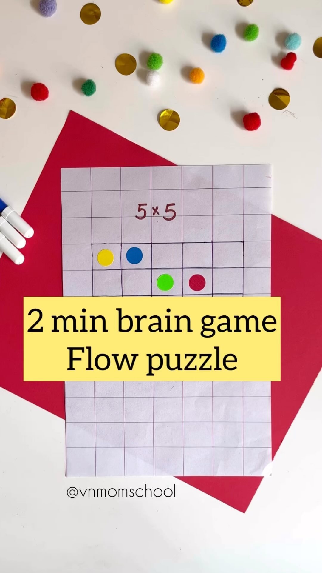Flow puzzle ! No prep brain game ! Follow @vnmomschool for more ideas ...
