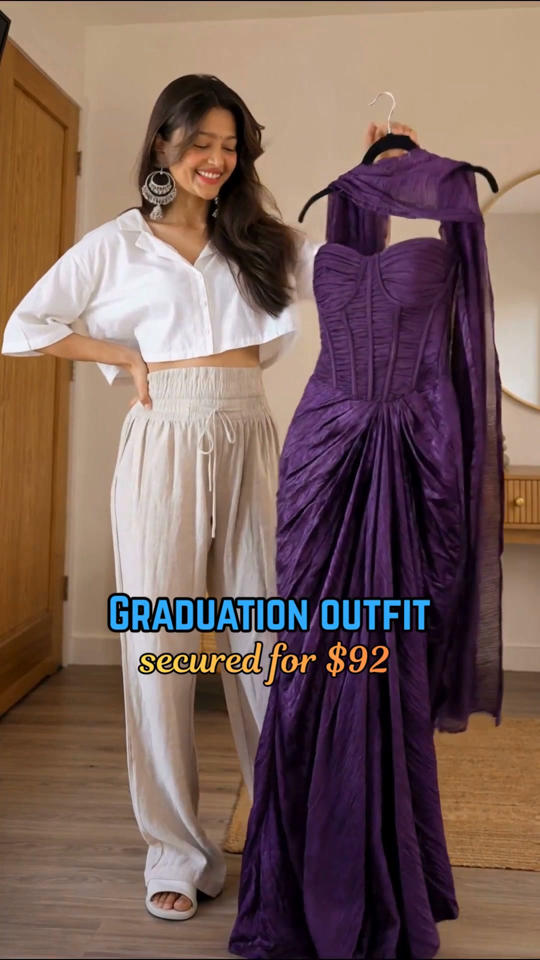 graduation indian dress only happens once, so of course I couldn't wear something ordinary 😭✨ Being meant I had to add a little extra sparkle 👀💅 I found this gorgeous fusion set for just $92 and it honestly trending-now
