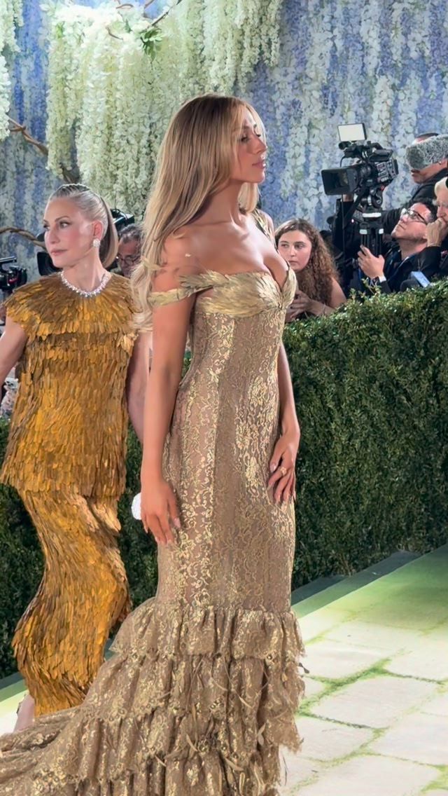 tate mcrae gold dress Makes Met Gala Debut in Gown in New York City falalaflashsale24