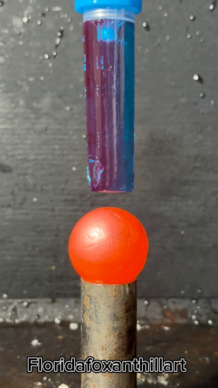 Red hot ball vs push pop #science #satisfying #experiment #asmr ...