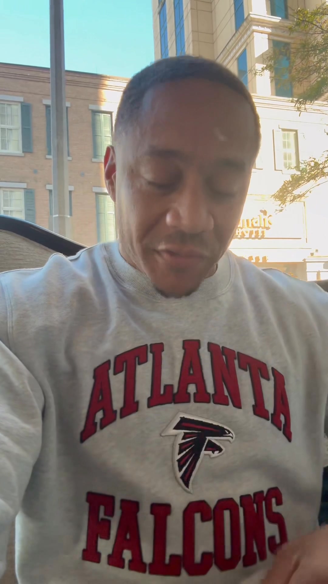 I’m showing up to a house full of Saints with my Falcons Gear on. # ...