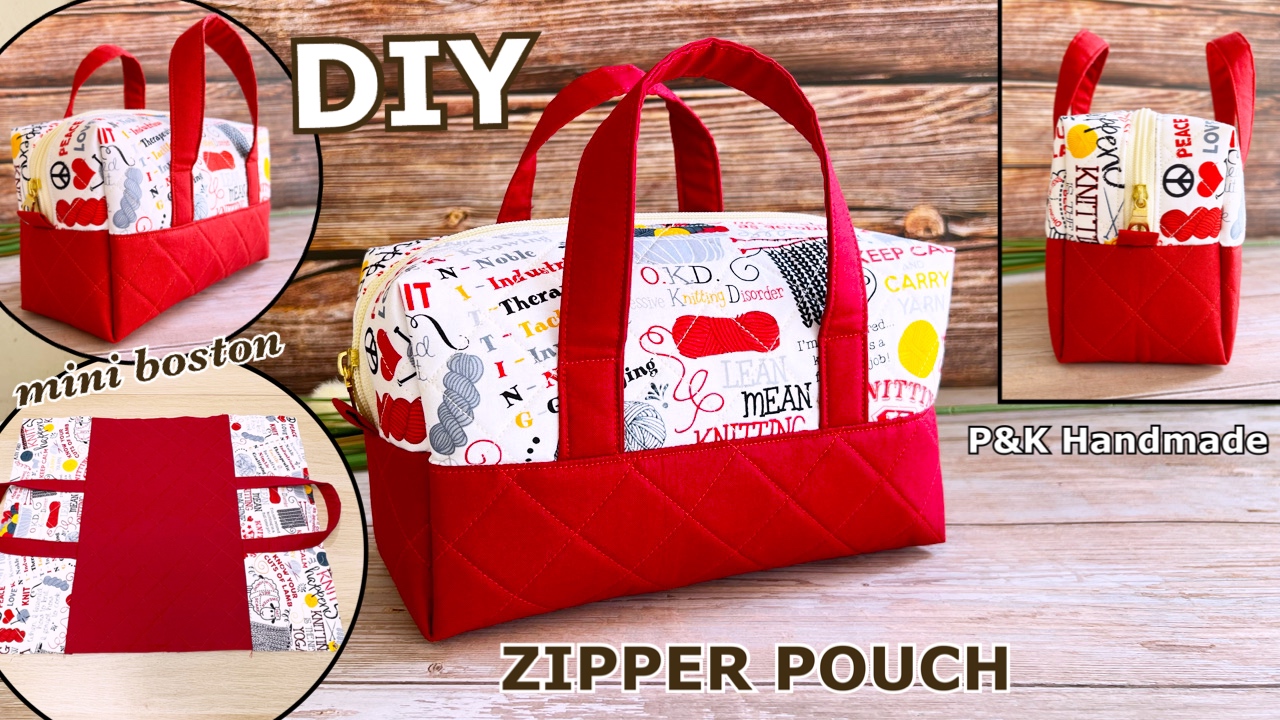 Beautiful🌷How to Make Mini Boston Bag | Diy perfect zipper pouch bag ...
