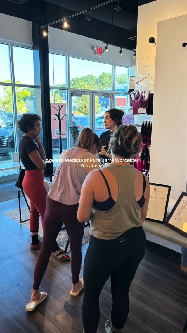 Thank you to Ageless Medical Aesthetics | Worcester Med Spa for the amazing day filled with b12 shots and skincare talk💉💌 | Pure Barre
