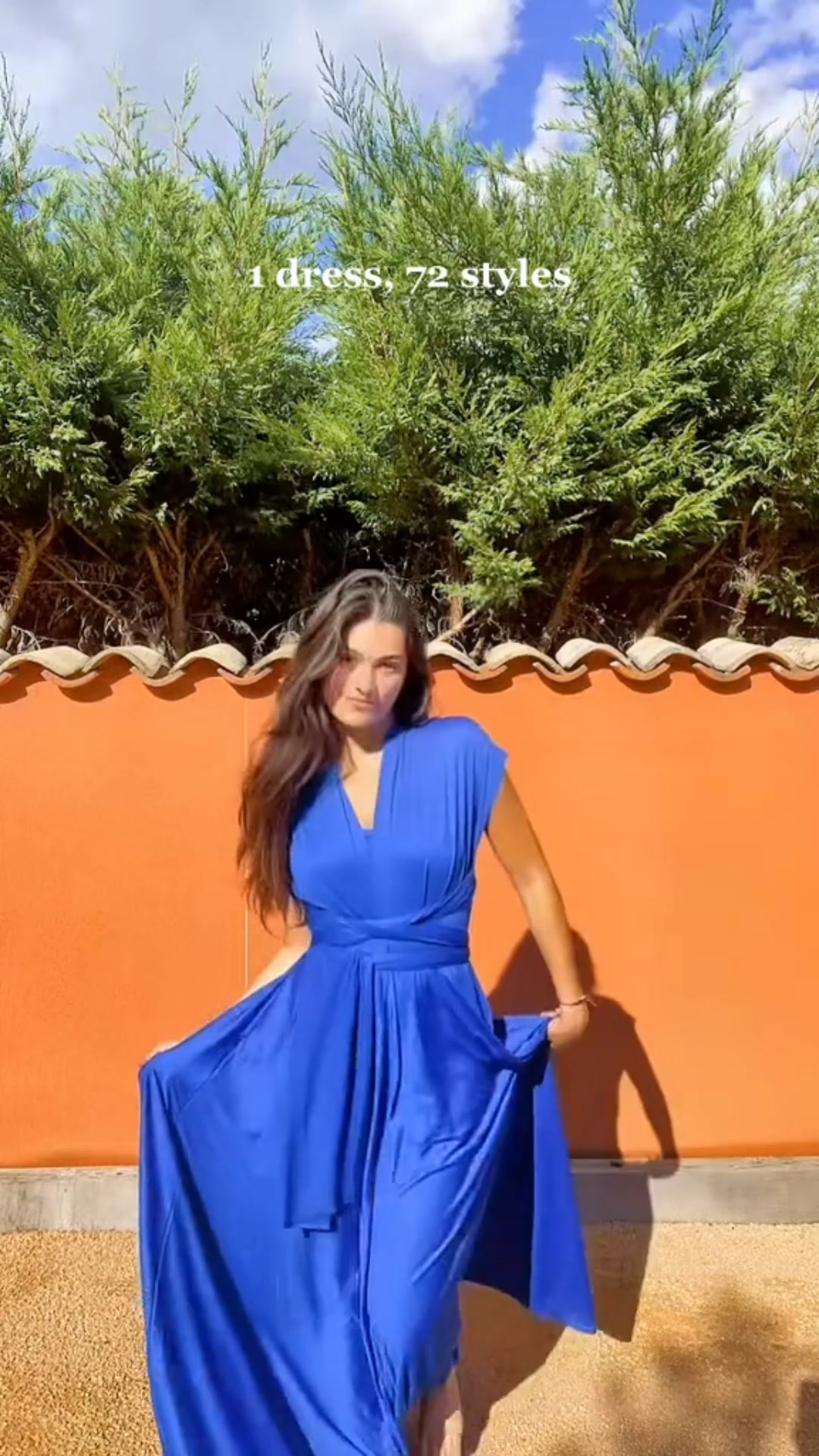 infinity dress royal blue Invited to a wedding and don’t know what to wear? 🤔, Maybe you need… an Dress. ✨, Featuring our Infinity 💙, One dress, endless ways to style it for every special moment., [color:COPPER]color:Brown Beaded Sheer Black Lace Size:38W X 30L Straps can be tied