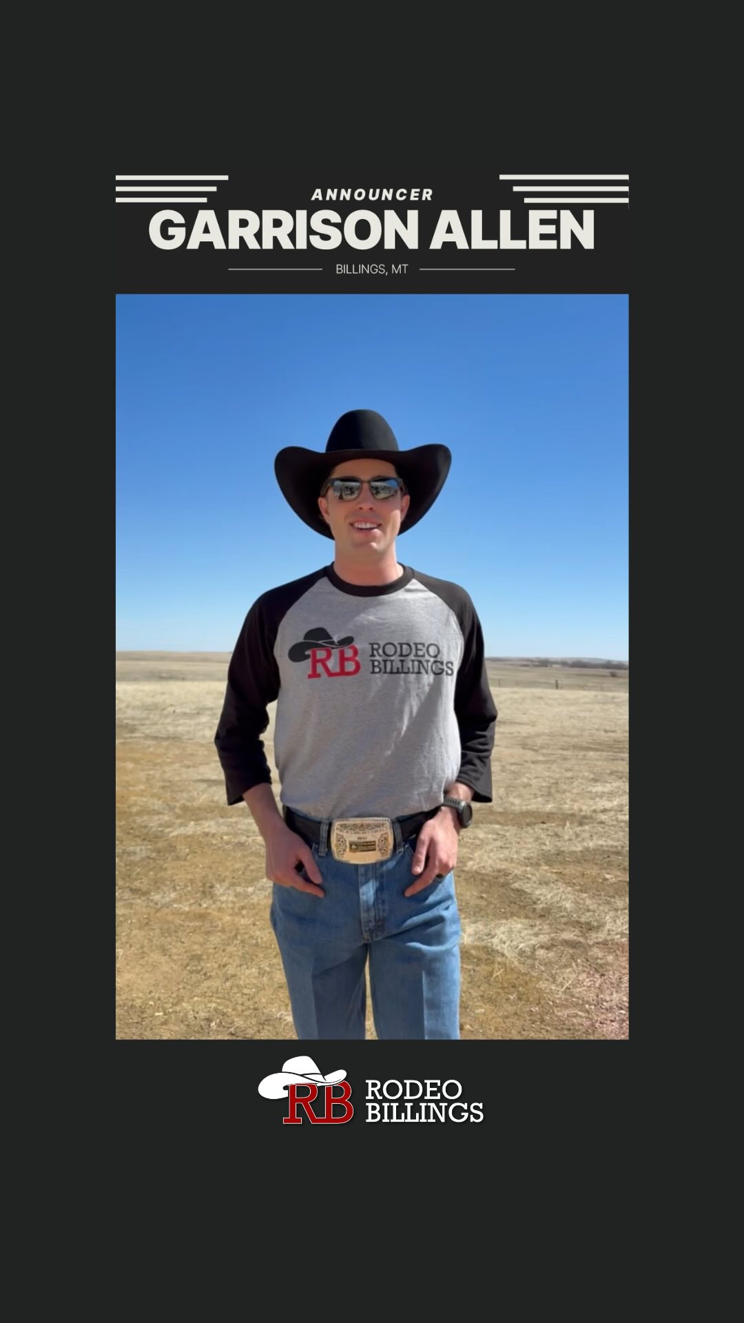 Garrison Allen, announcer of Rodeo Billings, is out standing in his ...