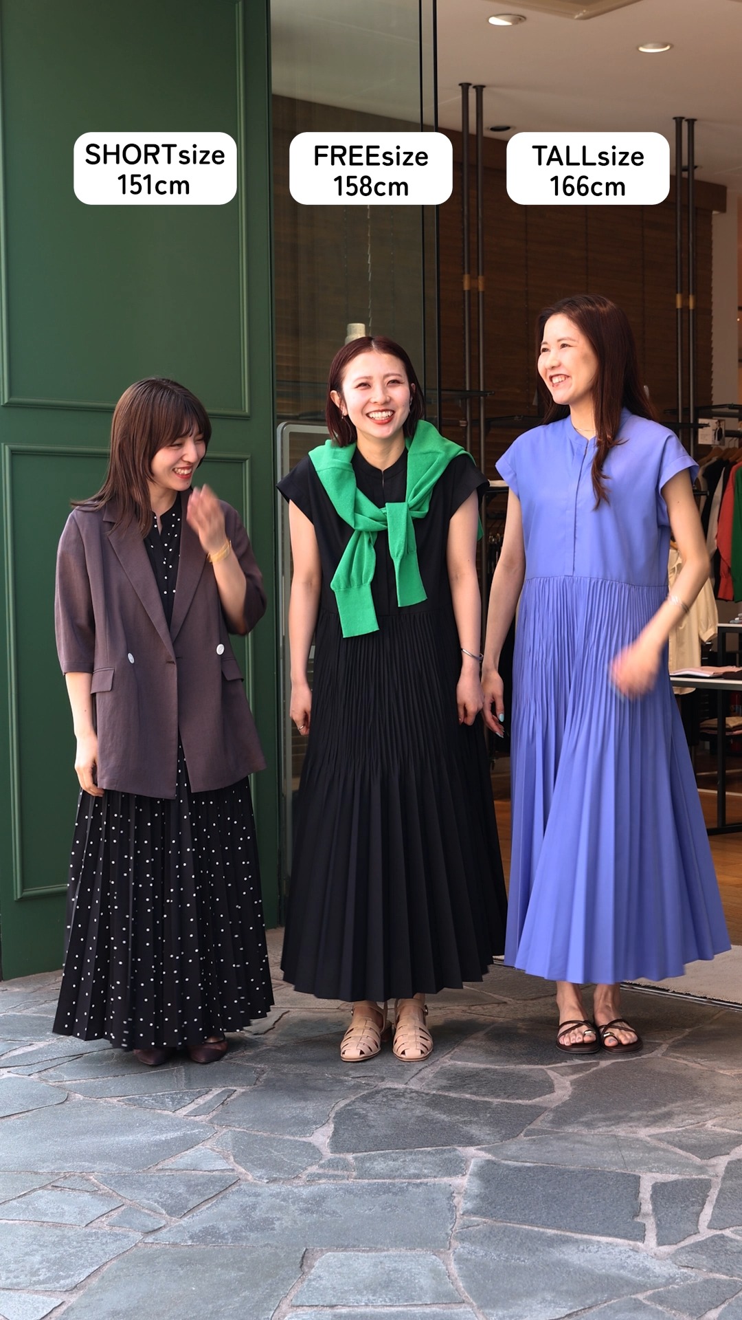 夏の結論シリーズ第二弾 #全方位映えプリーツワンピ サイズ穿き比べ