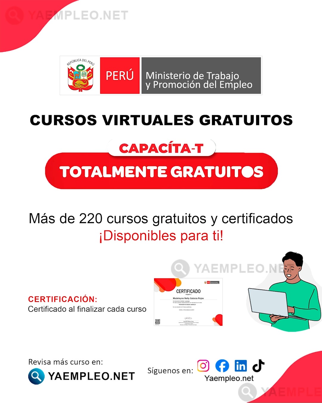 🎓 Cursos gratuitos del Ministerio de Trabajo y Promoción del Empleo ...