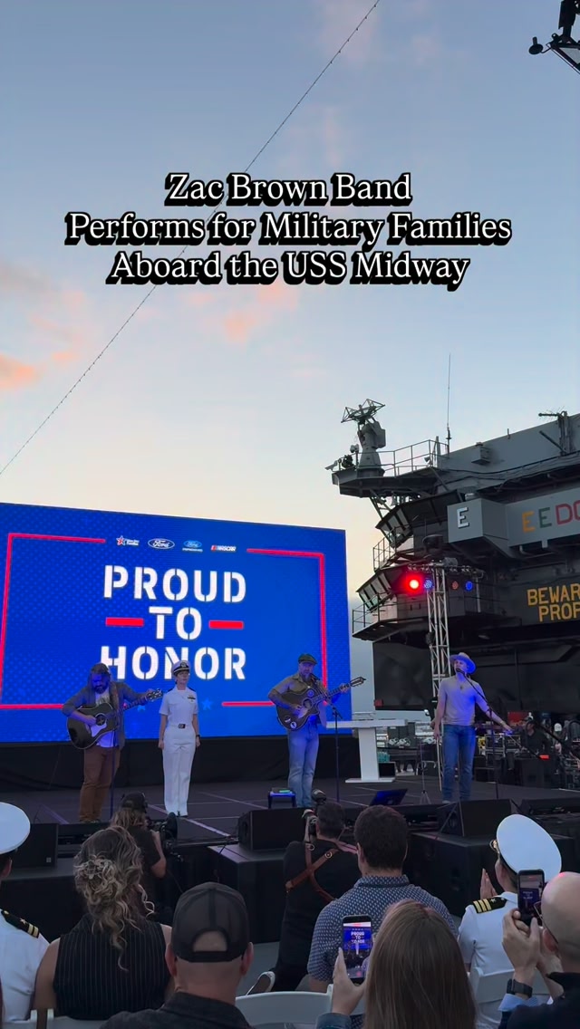 Zac Brown Band aboard the USS Midway. 🇺🇸 Shoutout to Ford