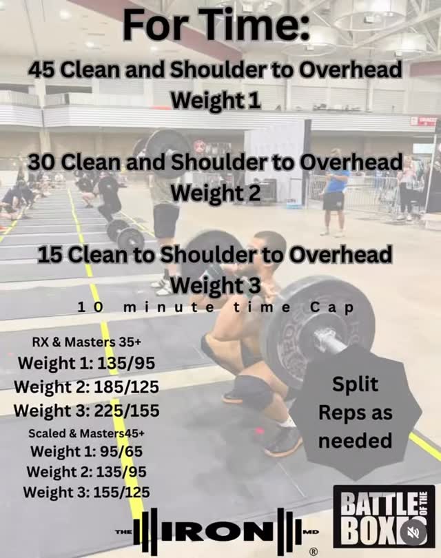 At 3, 2,1, athletes will advance forward to begin their 45 clean to ...