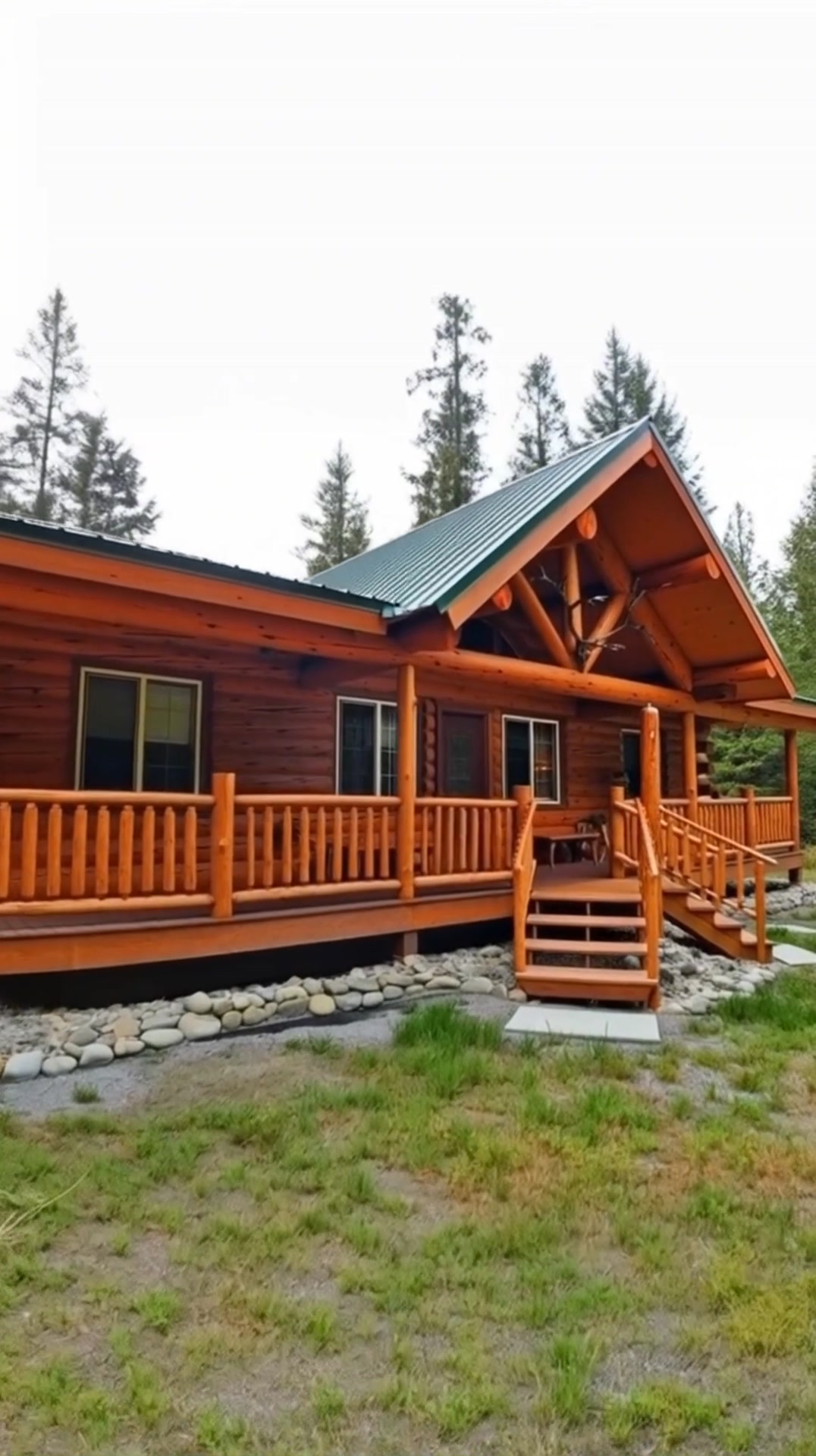 Affordable One-Story Log Home Ranch Style For $40,000! | Off Grid ... - High End Off Grid Condo Ranch