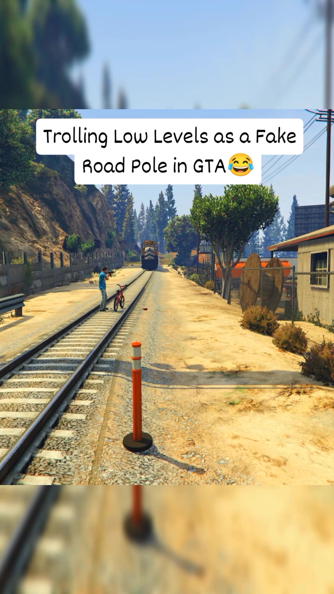 Trolling Low Levels as a Fake Road Pole in GTA V #shorts #gta #gtaviral ...
