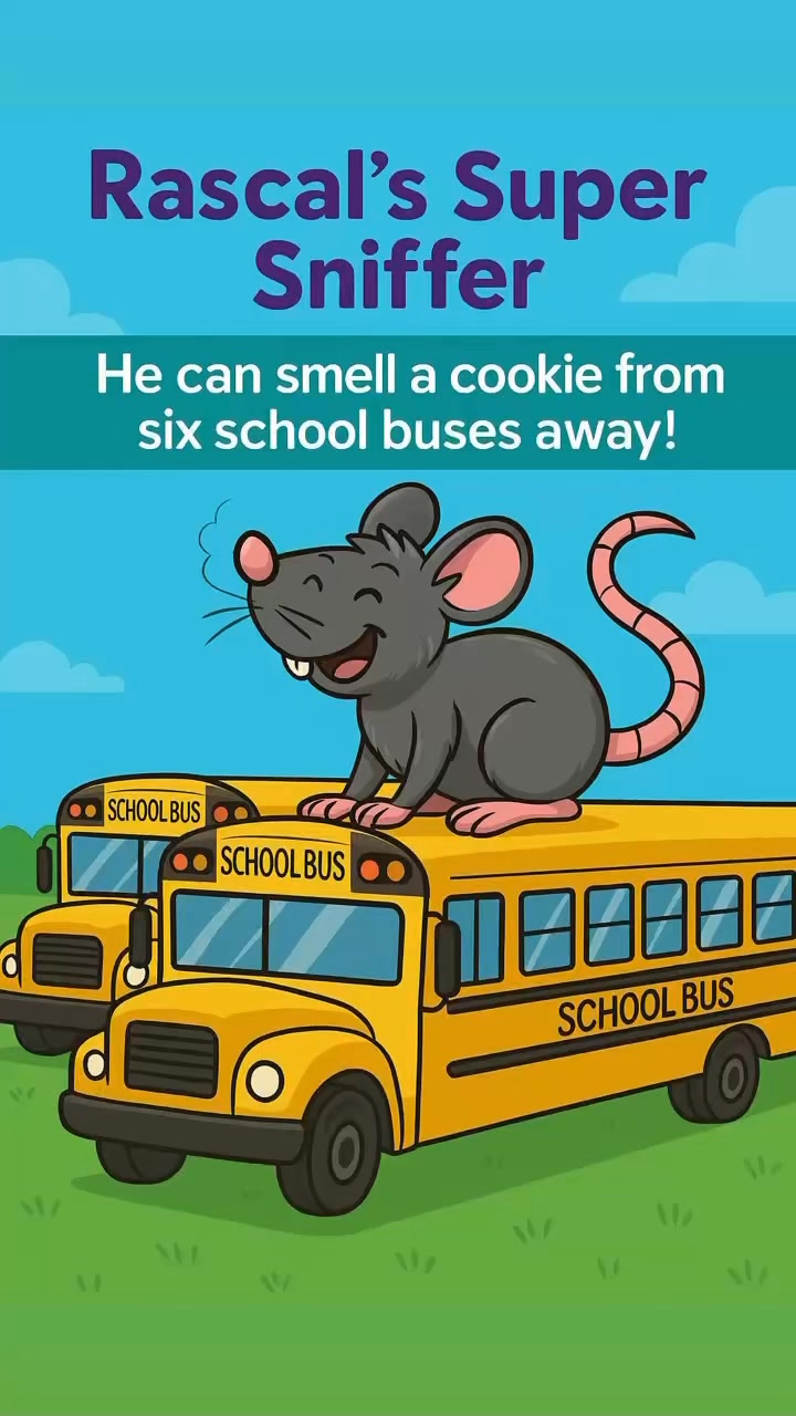 🐭 Rascal’s Super Sniffer! 🚍🍪 He can smell a cookie from six school ...