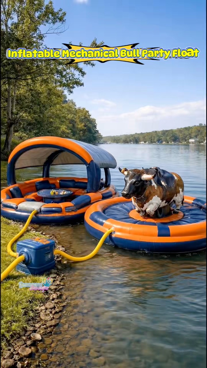 Wow! I must have this inflatable mechanical bull party float in my life ...