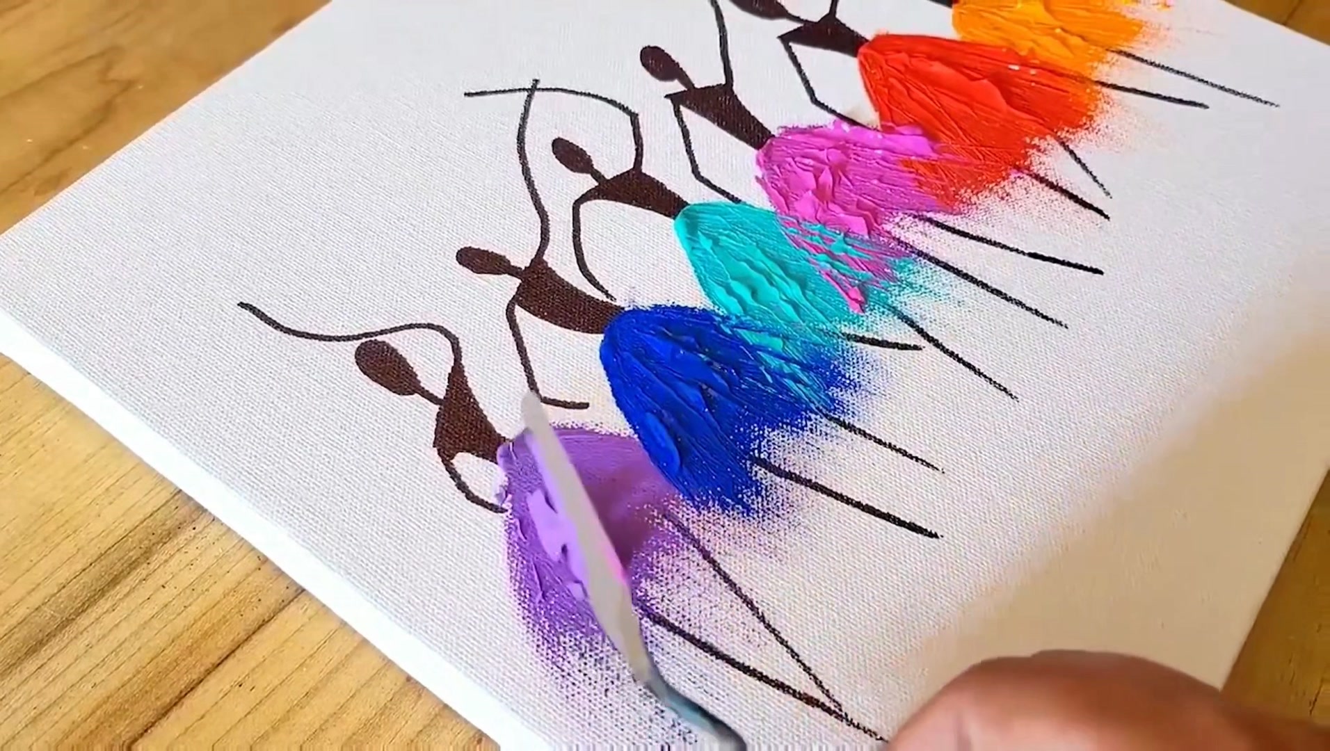 Easy acrylic painting 🎨 ️ Easy dancing figures painting idea 💃💃 ...