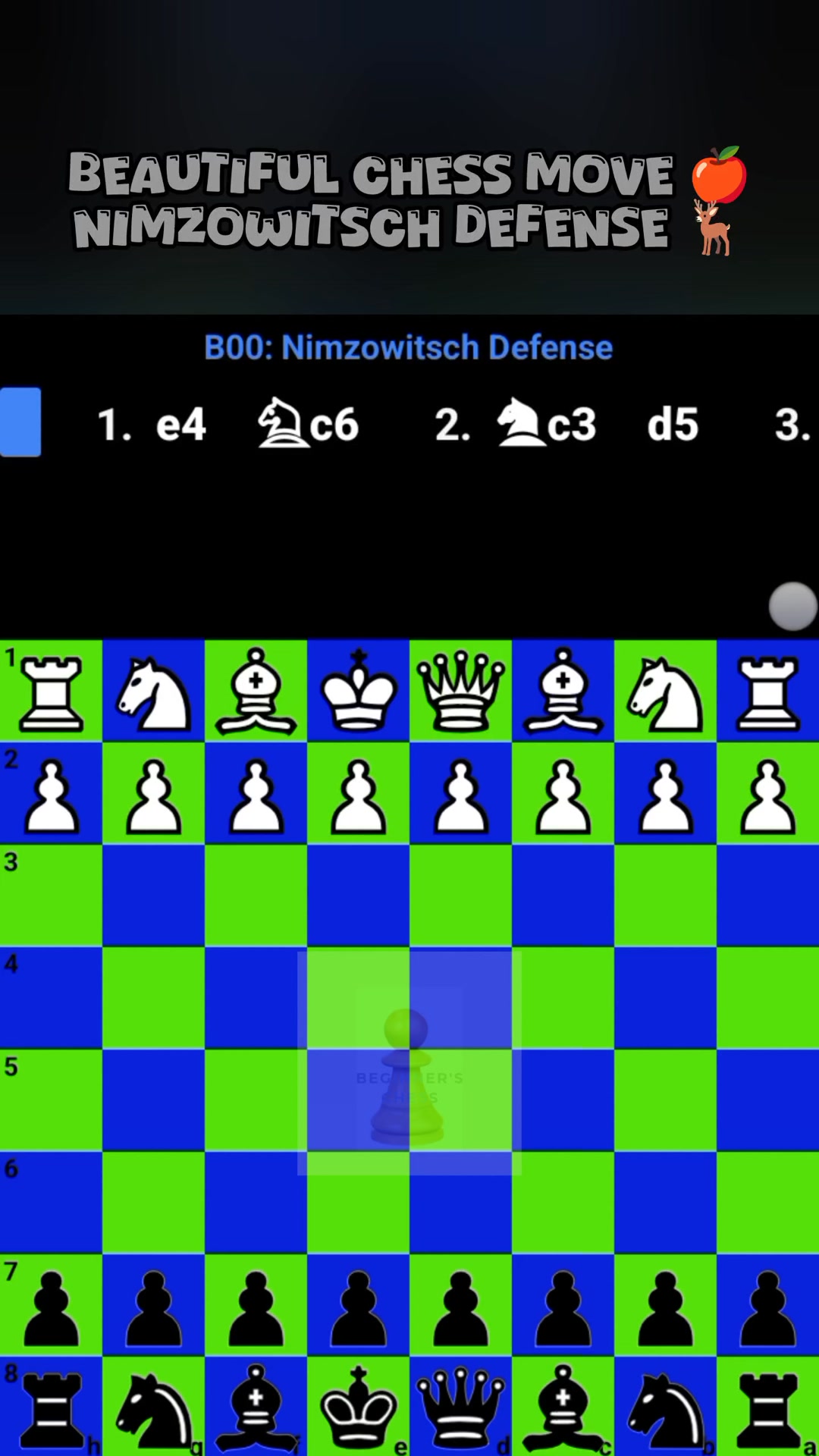 🦌Beautiful chess move 🍎 Nimzowitsch defense 🦌 #chess #chessgame #inshot ...