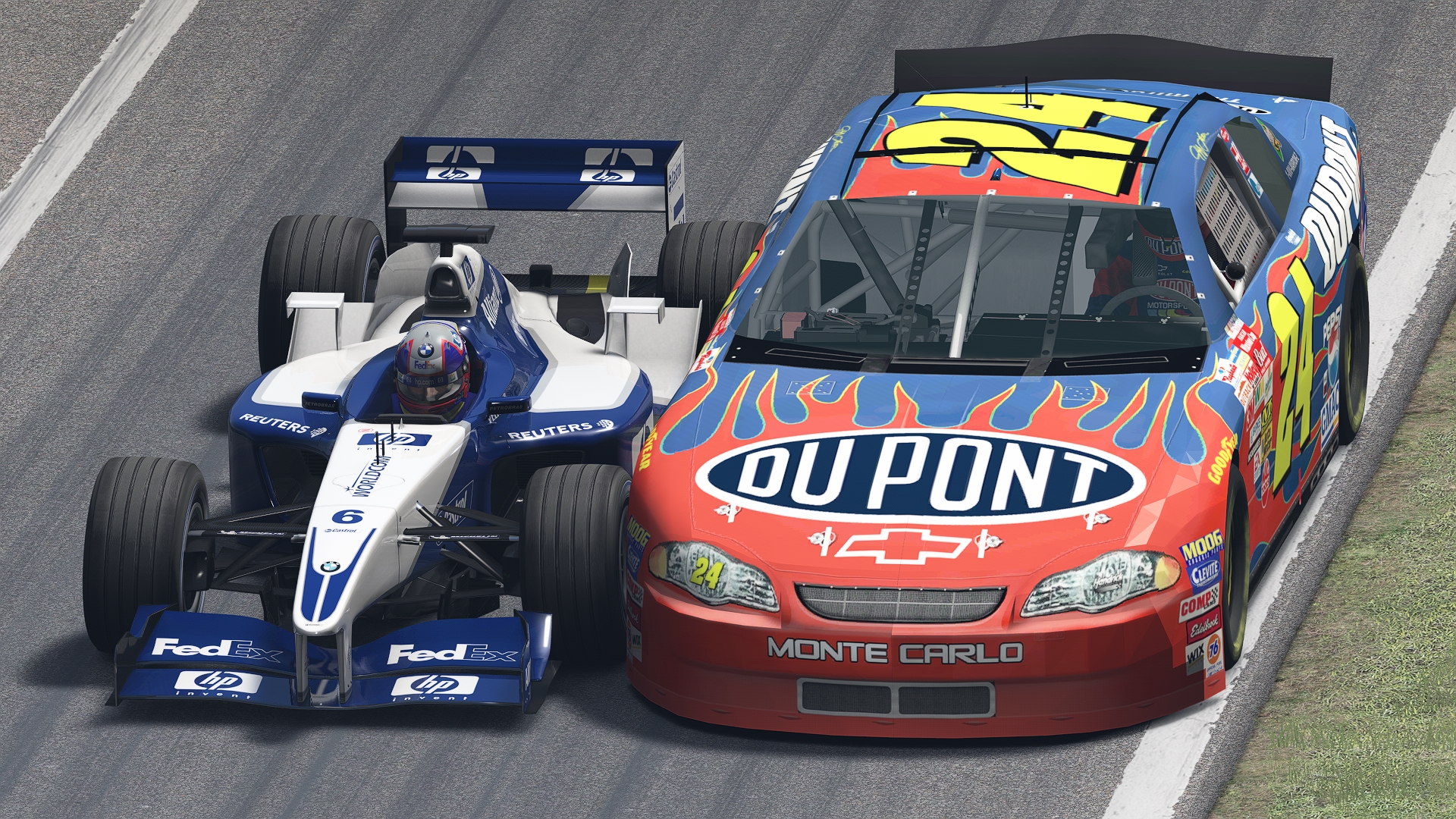 F1 vs NASCAR - Jeff Gordon vs Juan Pablo Montoya - Monza - 2002