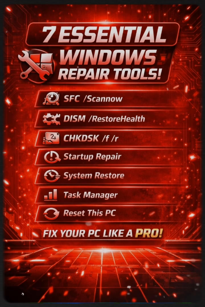 ‎💻 7 Essential Windows Repair Tools You Must Know! ‎If your PC is slow ...