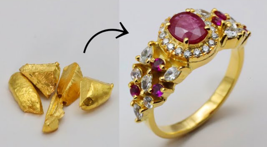 Pure gold Red Ruby Ring Making Process..#viral #trending | Glimmering ...