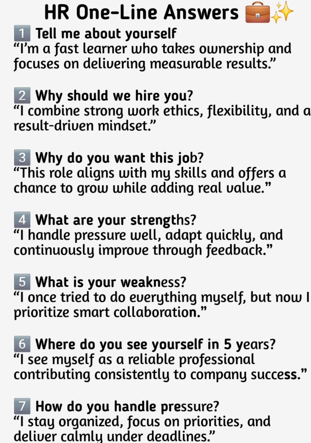 HR One-Line Answers 💼 #HRInterview #JobInterviewTips #InterviewReady # ...