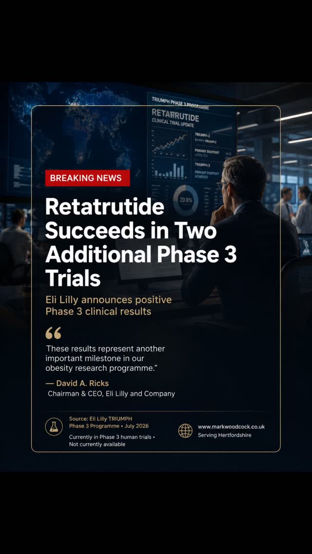 BREAKING NEWS: Retatrutide Delivers More Positive Phase 3 Results, Another major milestone has been reached in obesity medicine., Eli Lilly has announced positive results from two additional Phase 3 