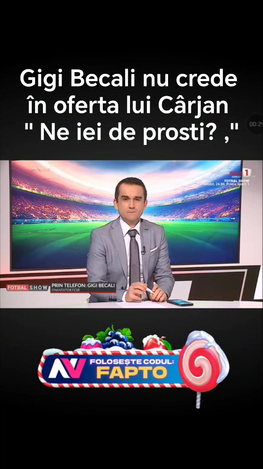 Gigi Becali nu crede în oferta lui Cârjan #fcsb #dinamo #becali ...