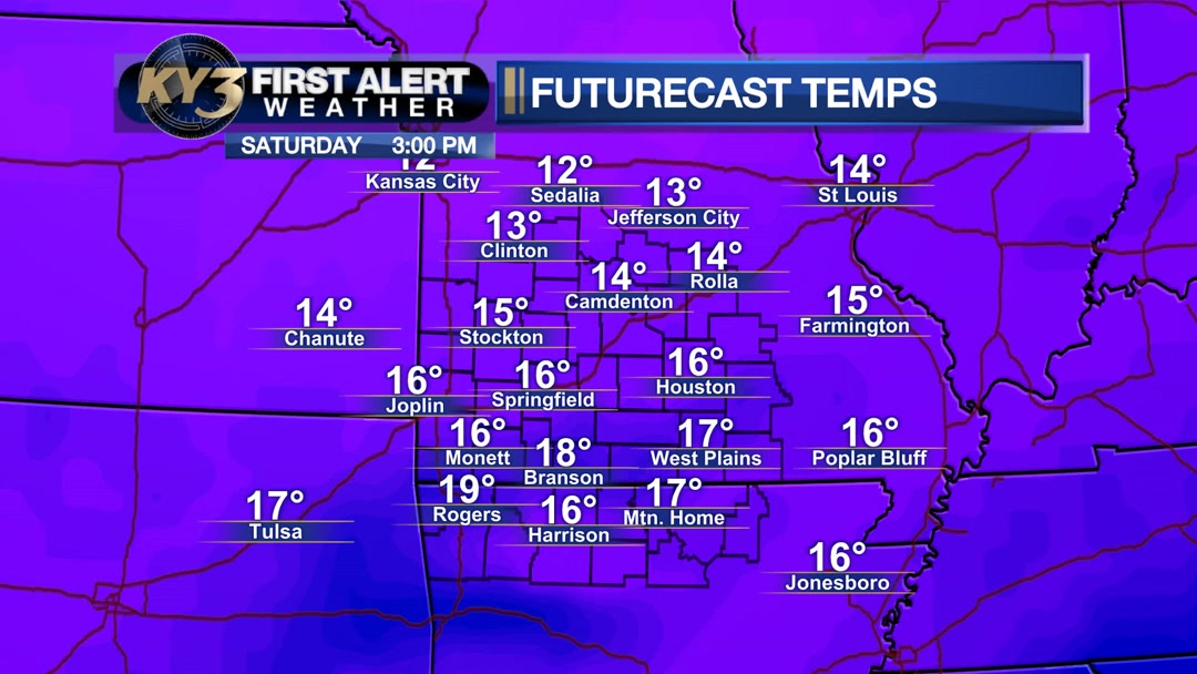 A very cold snowy weekend is on tap for the Ozarks and much of the ...