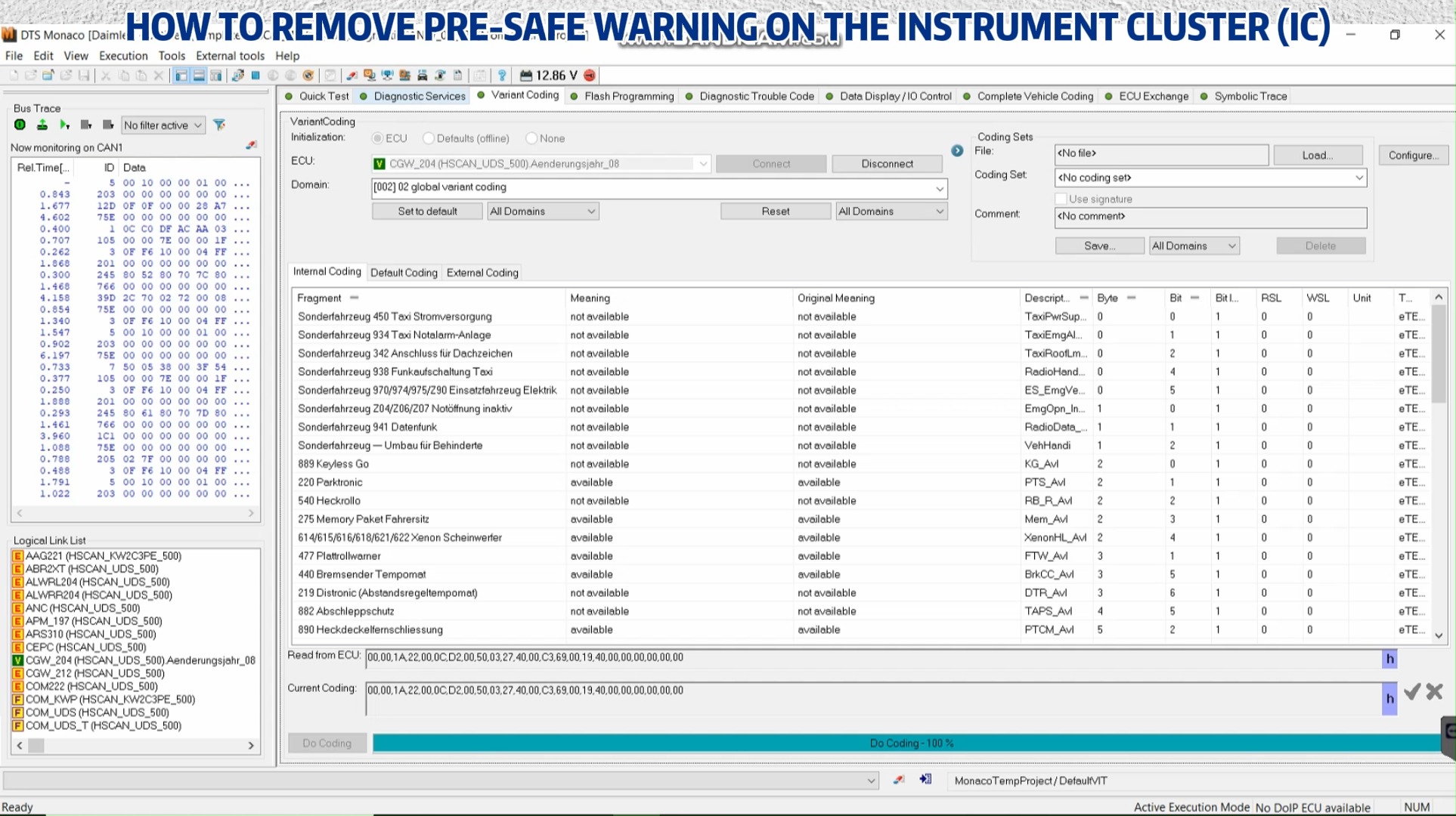 HOW TO REMOVE PRE-SAFE WARNING ON THE INSTRUMENT CLUSTER (IC) # ...