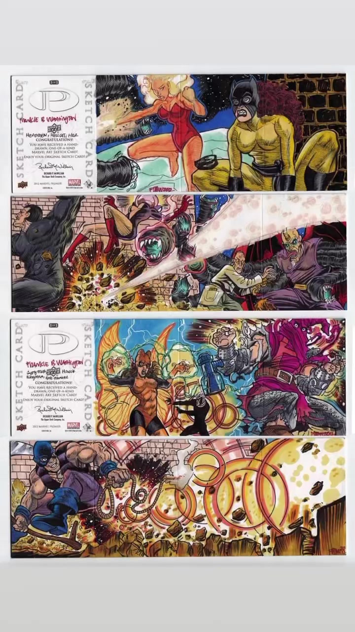 2017 Upper Deck Marvel Premier X-Men quad panel sketch card