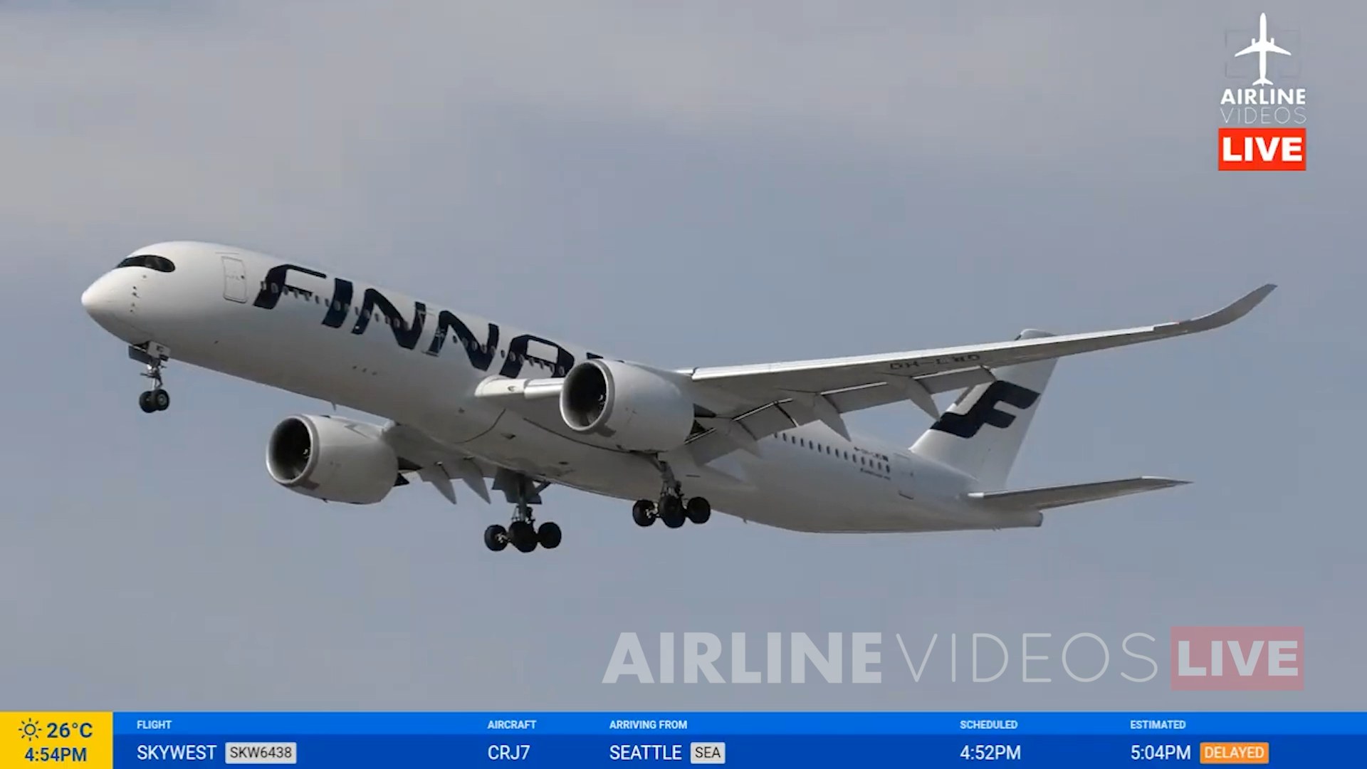 Finnair Airbus A350-900 heads back to Helsinki departing LAX as