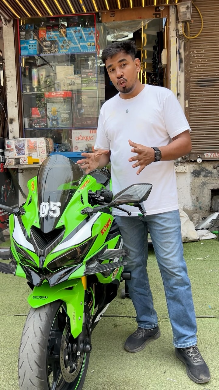 💚 Kawasaki ZX-4RR Modification Worth ₹8,00,000+ 😱🔥 The