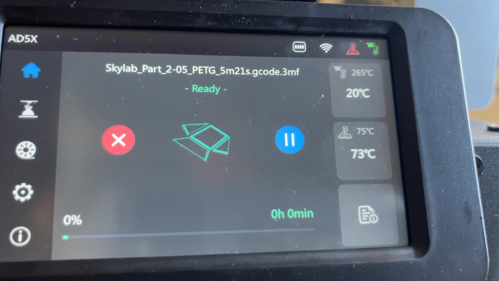 Why is my Flashforge AD5X nozzle temperature stuck at 15C?