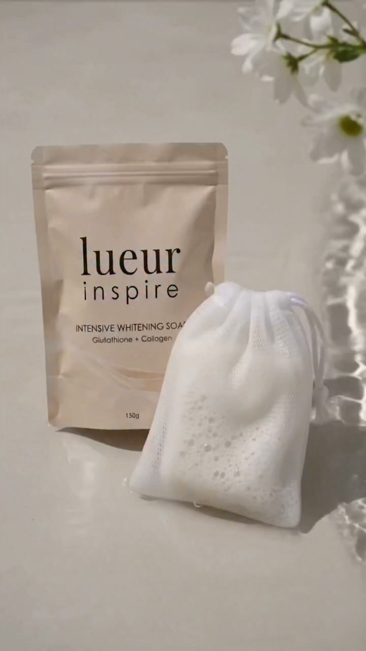 ✨ Reveal skin that looks brighter, smoother, and naturally radiant with every wash! ✨, Meet Lueur Inspire Intensive Whitening Soap—your daily skincare essential formulated with Glutathione, Kojic 