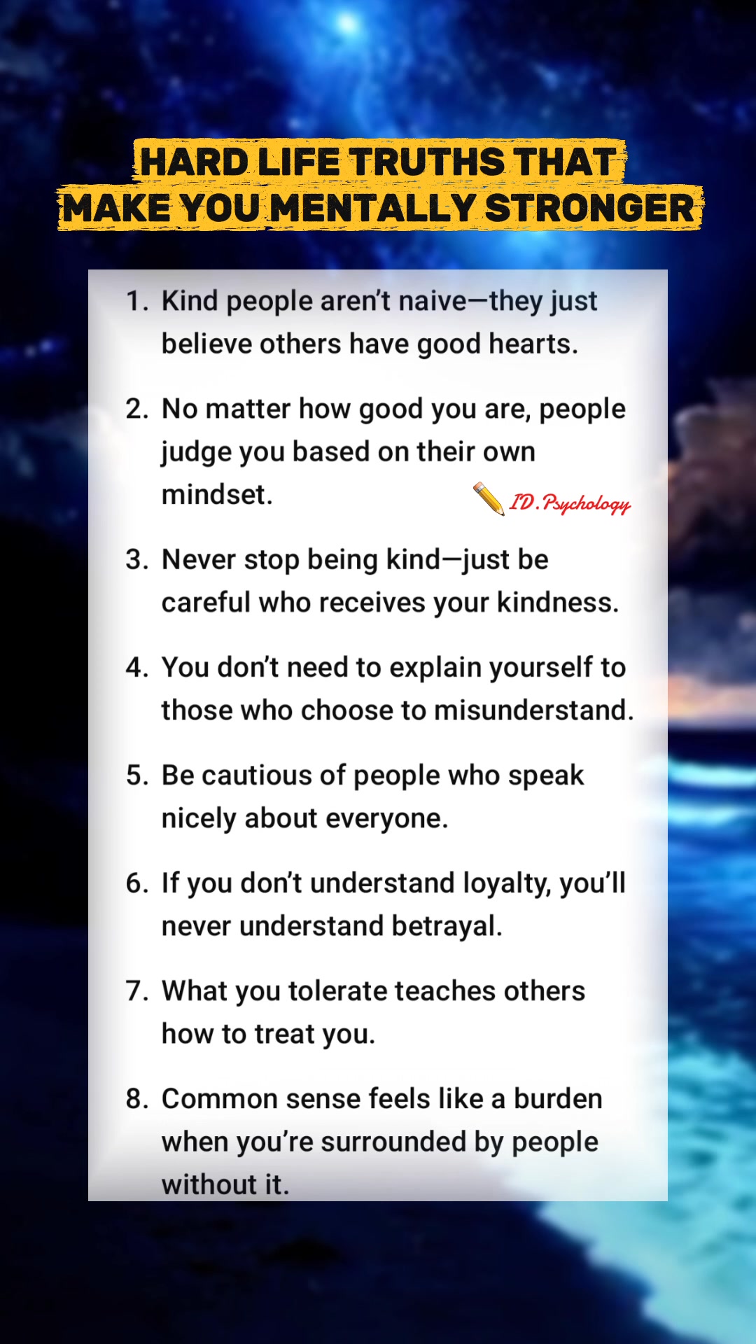 Hard Life Truths That Make You Mentally Stronger. #PsychologyFacts # ...