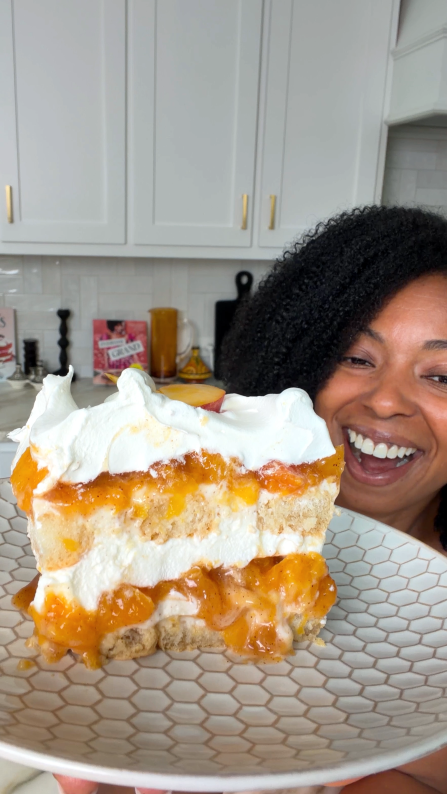 Peach Cobbler Tiramisu just took two classics and turned them into