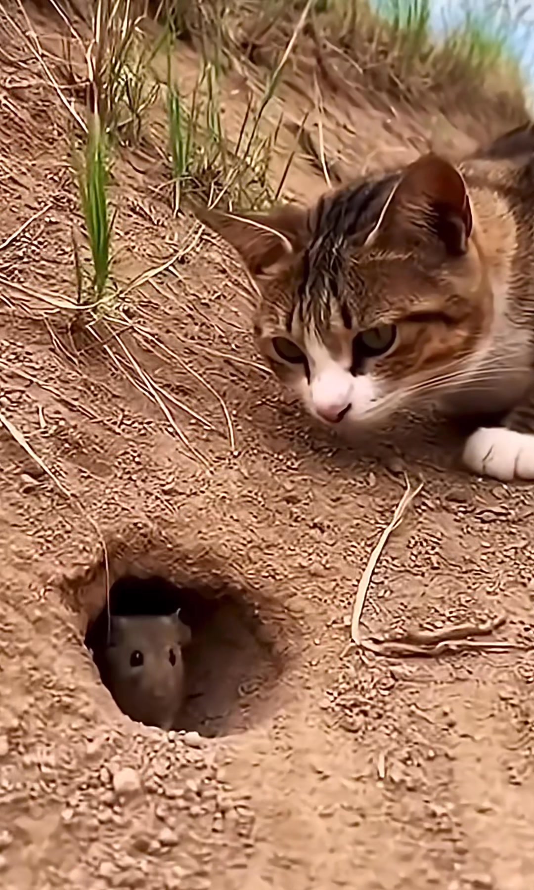 すごい発見！穴に隠れてたネズミをうちの猫が見つけて捕まえちゃったよ！😻#猫好きCatLover いつから隠れてたんだろう？ドヤっとした顔が ...