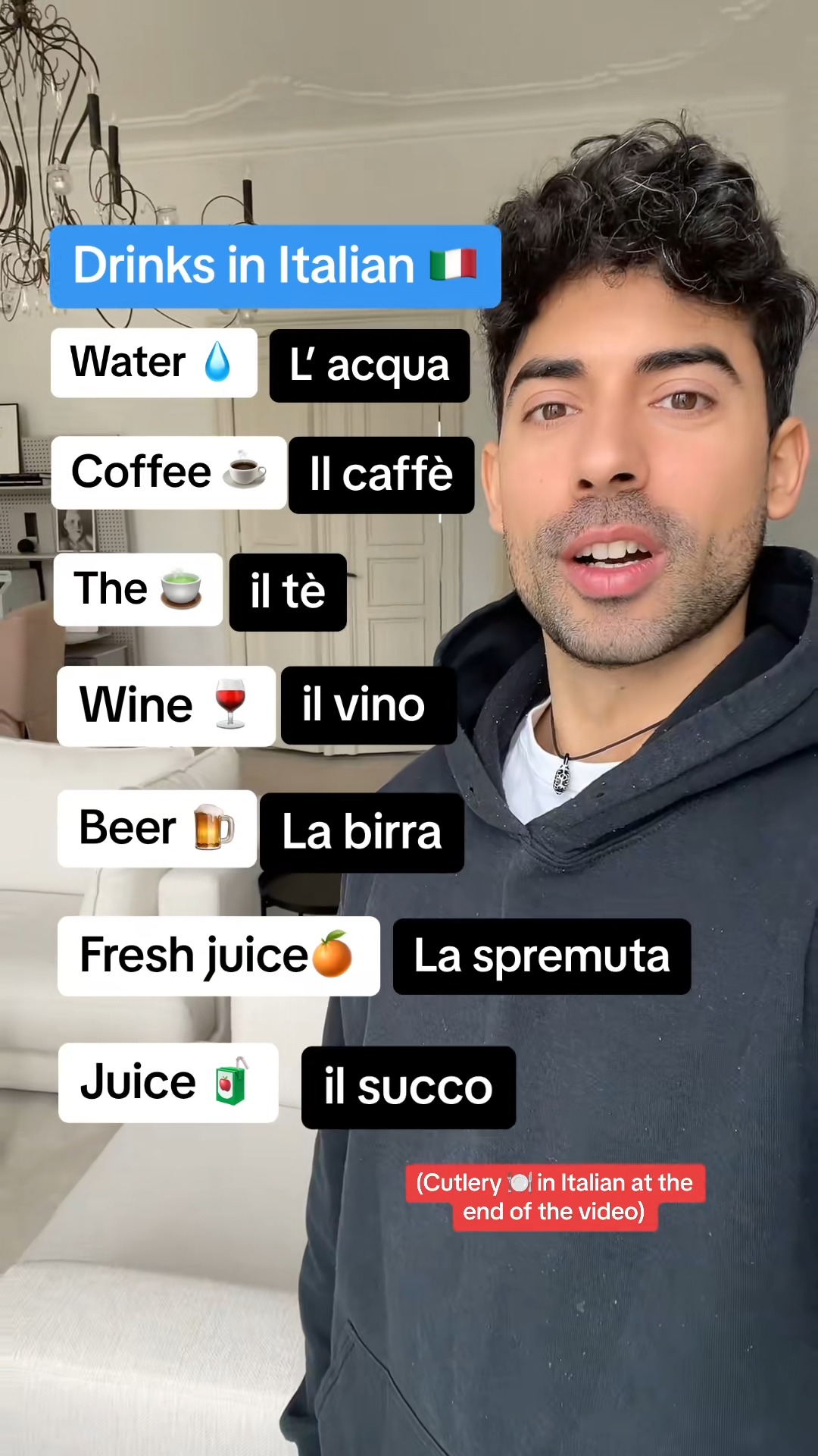 DRINKS AND CUTLERY IN ITALIAN VOCAB GUIDE #italiano #learnitalian # ...