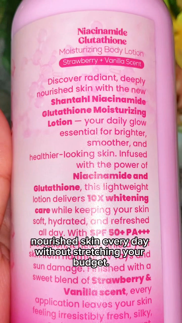 glutathione lotion ingredients One Lotion, 3 Skin-Loving Benefits! 💖, Give your skin the care it deserves with Niacinamide Body Moisturizing Lotion!, 💧 Deep Moisture – Helps keep skin soft and hydrated., ✨ Brightening MiToBeLe Acrylic Daily Contact