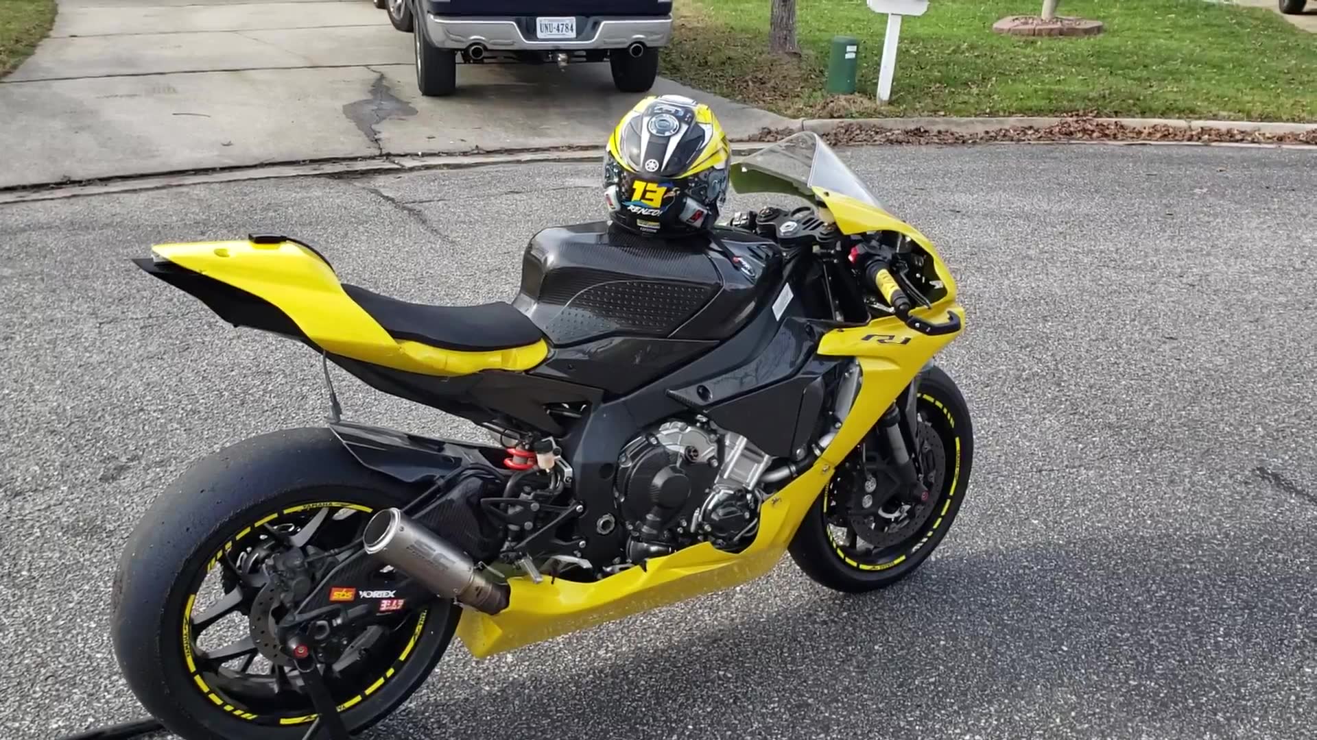 Sleek murdered out R1 credit @superbikesgram @vick.le79