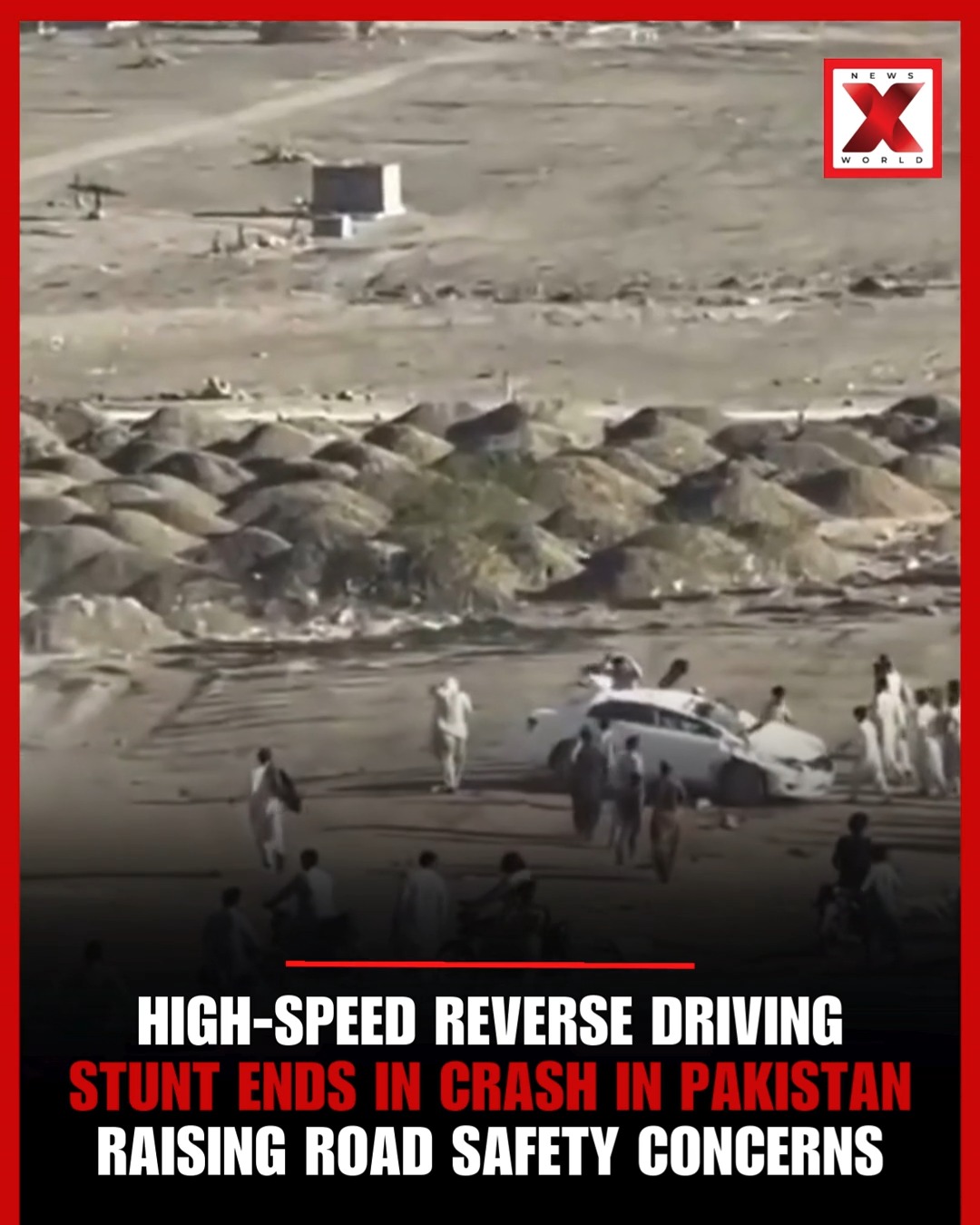 High-Speed Reverse Driving Stunt Ends in Crash In Pakistan Raising Road ...