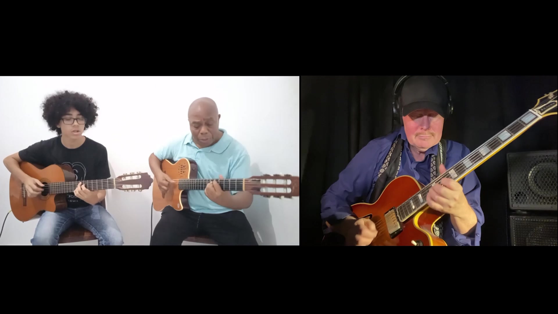 Brazilian guitarist and vocalist Filó Machado and his grandson 