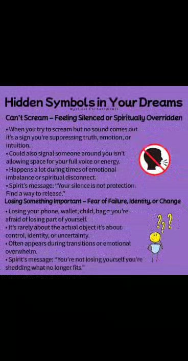 Hidden symbols in your dreams Can't scream—feeling silenced or ...