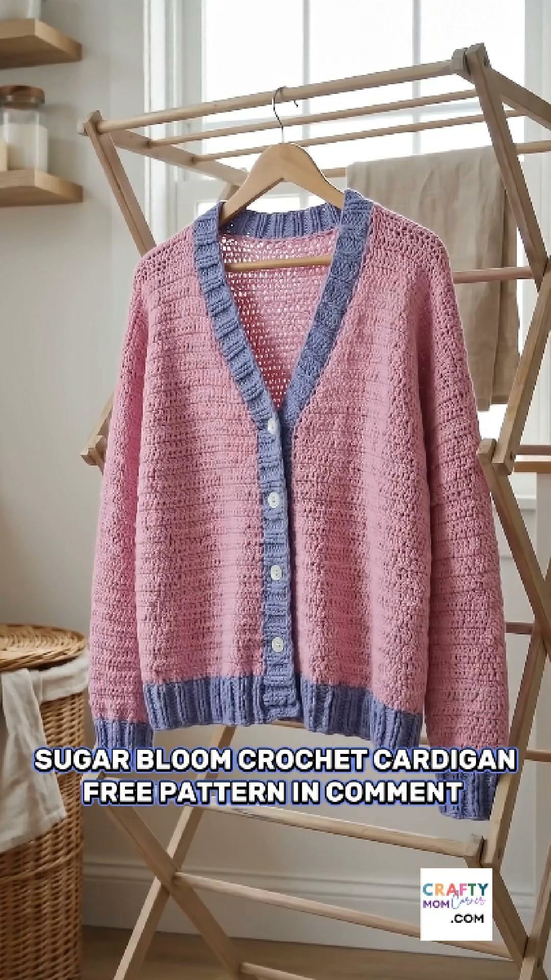 Pretty, practical and easy to make, Bamboo Cardigan is a free